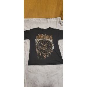 Ramones Band T-shirt Womens Small Black Distressed Graphic Punk Rock Logo Tee